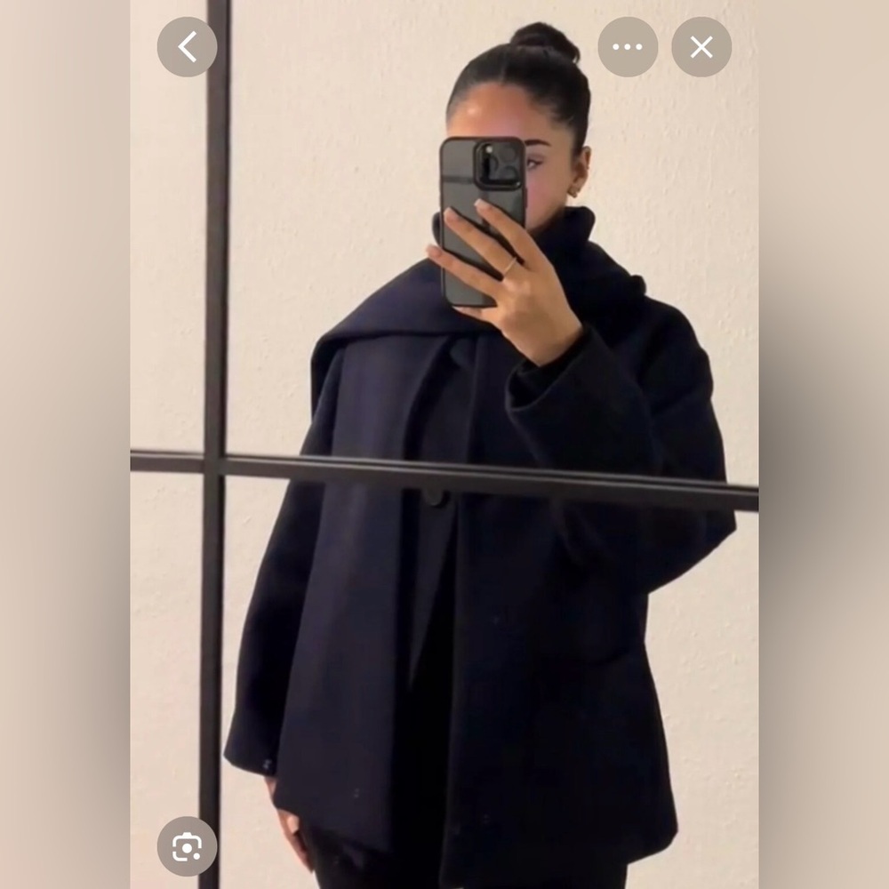 🔥🔥Zara navy blue wool coat - Picture 5 of 7